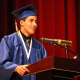Valedictorian Clifford Soloway delivers his speech at the commencement exercises for Walter S. Panas High School.