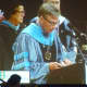 Westchester Community College President Joseph Hankin delivers remarks at the 65th commencement at the County Center.