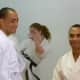 Westchester Kenshikai Karate Sensei Clai Henry. left, welcomes visitors to the dojo's first class in Hastings 