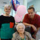 Anne Finkler with her daughter Ellen and son-in-law Lowell Henry at Andrus on Hudson's 100th birthday party.