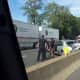 The accident occurred around 2:30 p.m. near Exit 22 in Port Chester and was affecting traffic in Connecticut.