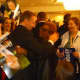 Astorino accepts congratulations after delivering his victory speech.