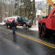 An oil tanker went off a Weston Road Sunday afternoon on Steep Hill Road, no injuries were reported and no oil spilled. 