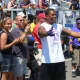 Ray Rice meets fans and parents of his Ray Rice Day football campers in June, 2013 in New Rochelle.