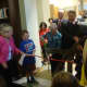 Dee Strilowich and Peter Coffin cut the ribbon on the new Ridgefield Library.