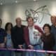 Left to right, at ribbon cutting, Sills, Judy Fix, president of Eastchester/Tuckahoe Chamber of Commerce, Town Councilman Joseph Dooley, Town Councilman Glenn Bellitto, Kathy Muscat, Chamber member, Charles Muscat, Chamber member, and Ben-Adi.