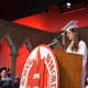 Valedictorian Charlotte Herber delivers her address.