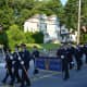 Mount Kisco firefighters march in the parade.