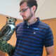 Oscar, a Great-Horned Owl, at the Wilton Library on Wednesday. 