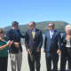 Elected officials after a ribbon cutting of the new park.