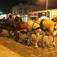 Horse-drawn carriages offer rides to revelers at the Westport Weston First Night. 