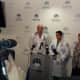 Westchester Medical Center officials, from left, Dr. Ivan Miller, Dr. Joseph Turkowski and nurse Patricia Wrobbel, address the media Wednesday. 