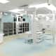 The new operating rooms have technology and lighting mounted to rails on the ceiling that allow for an array of room configurations.  Flexible room design is a core element of the NWH operating rooms.
 