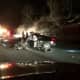 A look at the scene of the accident on the Sprain Brook Parkway overnight Friday.