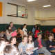 Students listen at the career fair. 