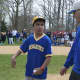 Sid Verma, a member of the Challenger program, throws out the first pitch.