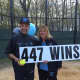 Frank and Joan Spedafino after the win over Hastings-on-Hudson, setting a new Section 1 winning streak.