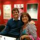Amada Abad, owner of Galapagos Books, with Brandon Stanton, author of Humans of New York.