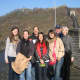 William Porter poses on the Great Wall of China with members of his group.