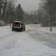 Snow plows swept the streets of Ossining Friday afternoon as the storm moved in. 