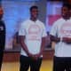New Rochelle High School boys basketball coach Rashaun Young, left, and players Joe Clark and Khalil Edney, on Good Morning America.