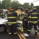 Trumbull fire crews extricated patients from a three-car crash on White Plains Road Friday morning.