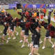 Glen Rock cheerleaders pump up the crowd during the state football finals game against Mahwah Friday, Dec. 4. 