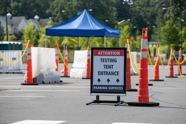 A testing site on the UConn campus.