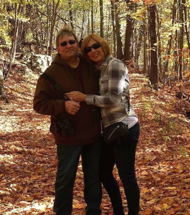 Alex Harvilla and his wife, Ellen, hiking in New Hampshire earlier this month.