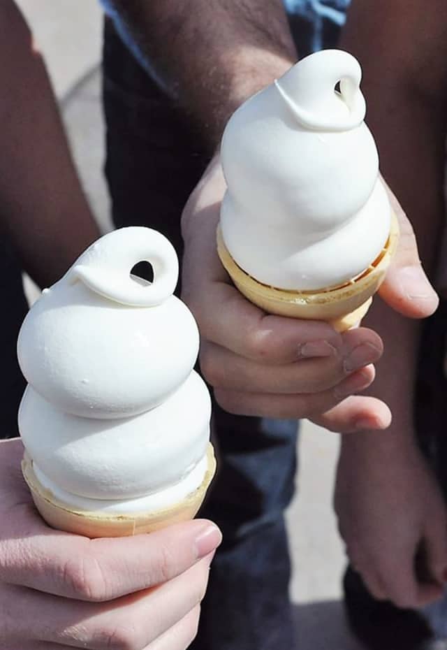 Children wearing a helmet while riding a bicycle, skateboard, roller skates/blades, or razor scooter in town could get a free small ice cream cone at the Dairy Queen on Franklin Turnpike.