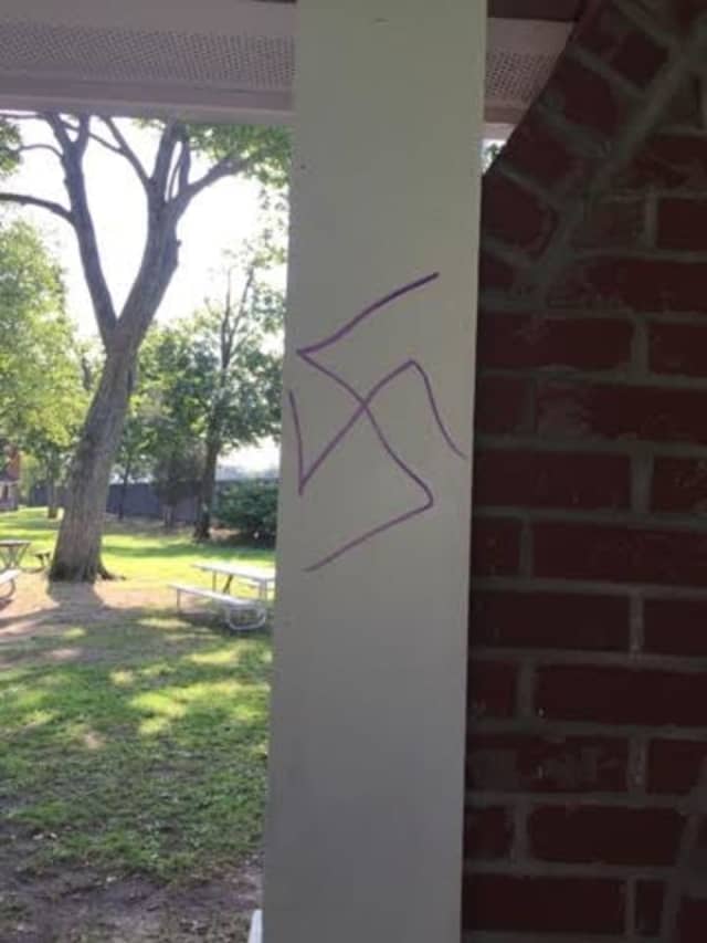 Swastikas were found drawn on a pavilion at an Oyster Bay Park.
