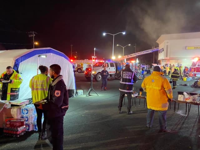 The Congers-Valley Cottage Volunteer Ambulance Corps were among the responders who assisted at the scene of the Pearl River shopping center fire.