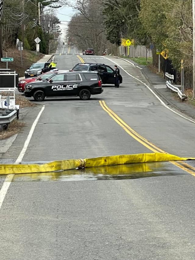 The Clarkstown Police Department closed several roads in New City after the propane tank was ruptured.
