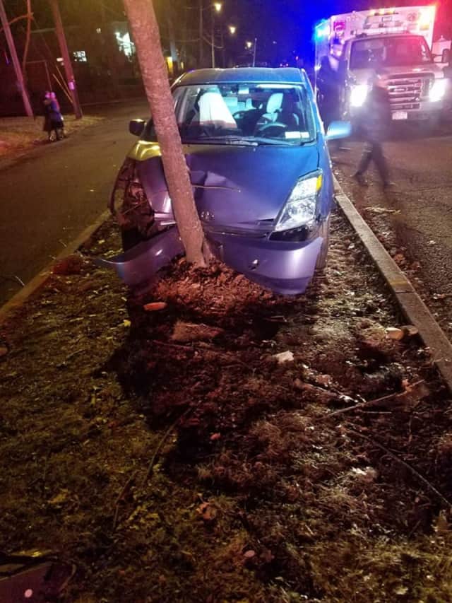 A motorist in Ramapo lost control and struck a tree.