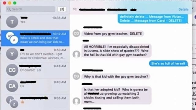 Screenshot of Dumont High School teachers' chat.
