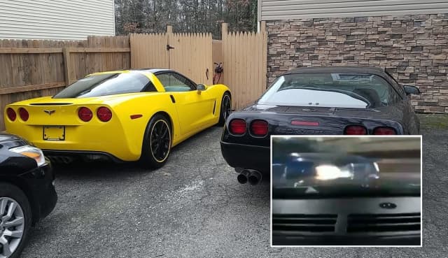 Chadwick Quinones posted a photo of the two Corvettes on Facebook.
