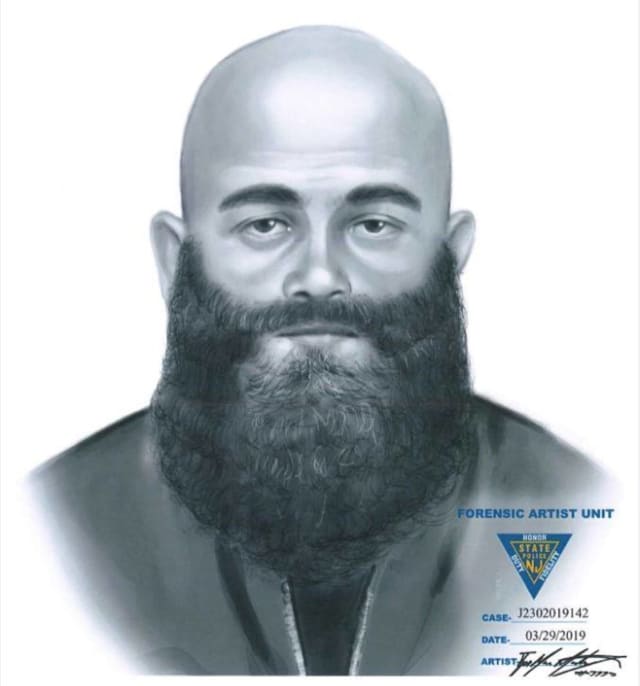The man seen in this sketch allegedly threatened a worker at an animal shelter this week.