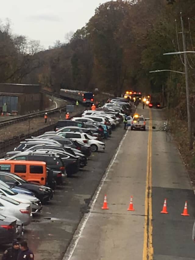 A crash has closed several roads and shutdown service on part of Metro-North lines.
