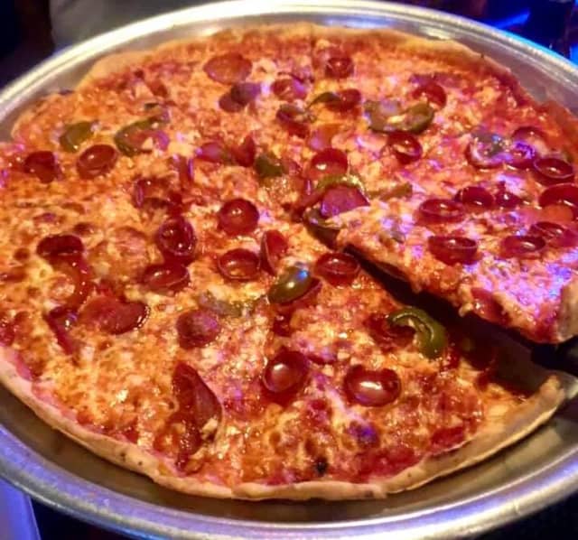 Pepperoni & Hot Pepper Pie from Patsy’s Tavern & Restaurant (72 7th Avenue in Paterson)
