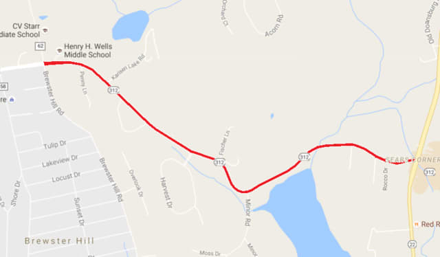 Part of Highway 312 in Brewster Hill which had been closed -- highlighted in red -- is again open.