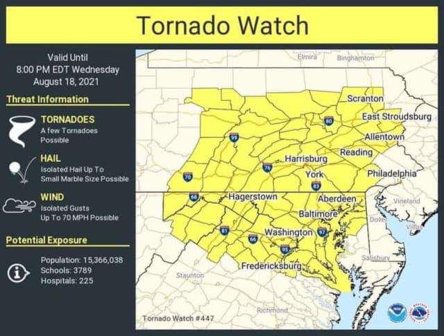 Tornado Watch Map.