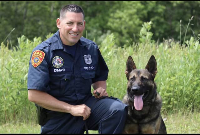 Canine Officer Ralph DiMasi and K-9 Jax.