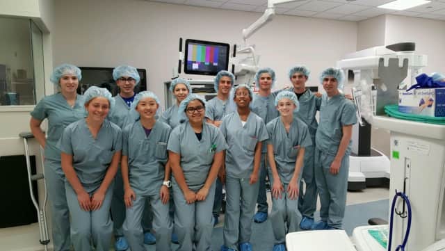 Twelve Irvington High School students recently took part in the robotics surgery program at White Plains Hospital.