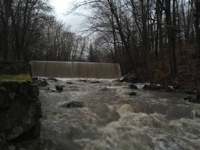 Tuesday's rain produced this waterfall on the Titicus River in North Salem.