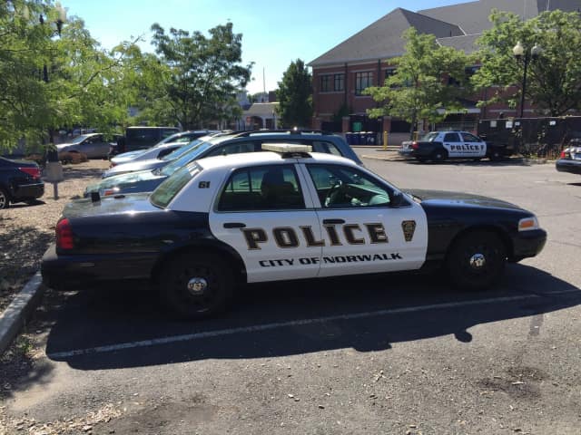 Norwalk police rescued a dog from an overheating parked car Wednesday.