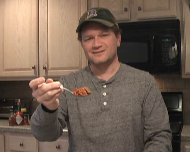 Rockland resident Jeff Lewis with his homemade chili.