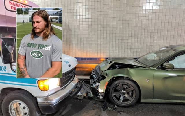 NY Jets Player Crashes Wrong-Way Car Into Jitney In ...
