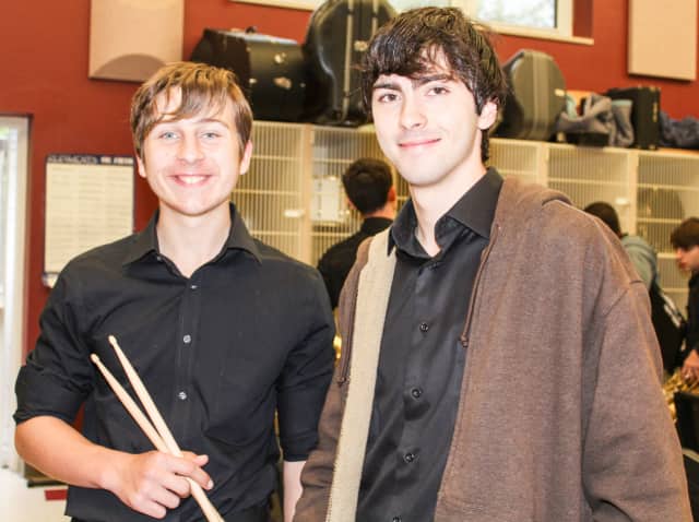 Two members of the Sleepy Hollow High School Jazz Band who performed at the NYSSMA Major Ensemble festival held at Fox Lane High School.