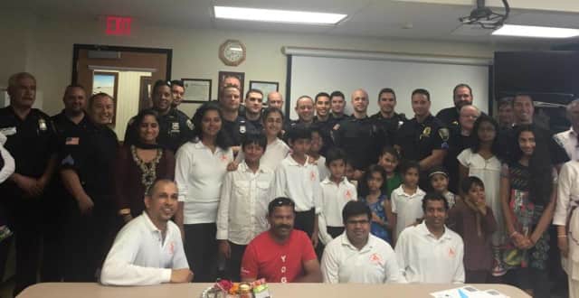 The Hindu Service Society visited the Ossining Police Dept on Saturday. 