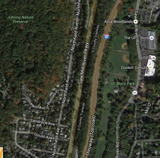 The Saw Mill River Parkway in Greenburgh is where the cat was found.
